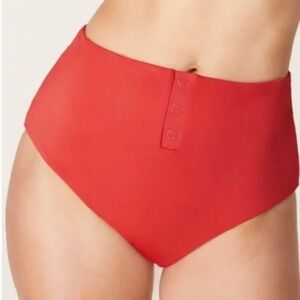 Andie Swim The Snap Bikini Bottom in Chili Pepper Red Size M worn once!